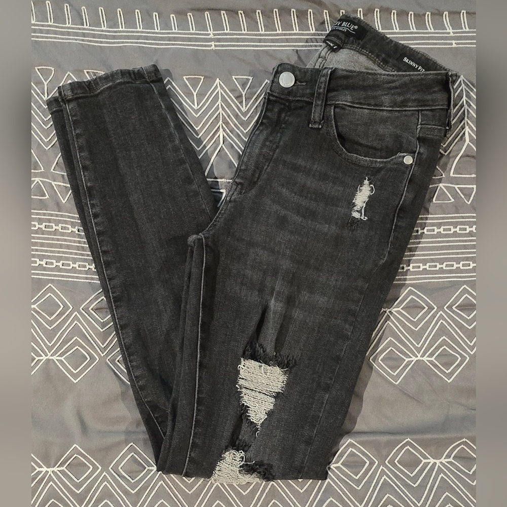 Judy Blue Black Distressed Skinny Jeans